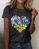 Floral Heart Ukraine Proud Ukrainian Pray For Ukraine  No War Ukraine Art Pattern T Shirt