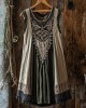 Tribal Celtic Knot Lace Patchwork Art Linen Tank Dress