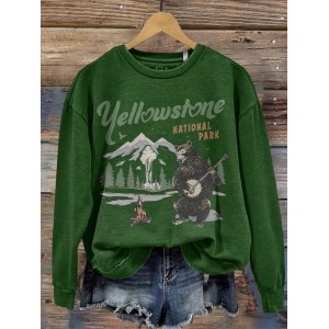 National Parks Bear Playing Banjo Sweatshirts