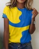 Women's Ukraine Print Crew Neck Casual T-shirt