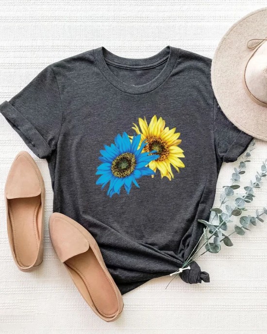 Sunflower Ukraine Proud Ukrainian Pray For Ukraine  No War Ukraine Art Pattern T Shirt