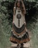 Vintage Tribal Viking Wolf Celtic Knot Linen Blend Tank Midi Dress