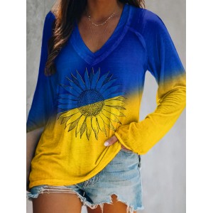 Women's Peace For Ukraine We Stand Together Stop Ukr War V-neck T-shirt