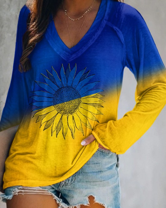 Women's Peace For Ukraine We Stand Together Stop Ukr War V-neck T-shirt