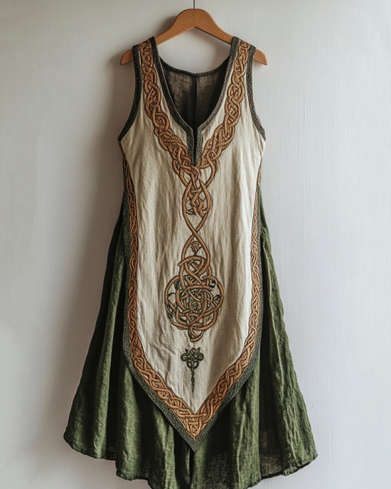 Tribal Viking Celtic Knot Art Linen Tank Dress