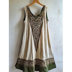 Vintage Viking Totem Linen Tank Dress