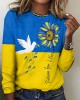 Women's Peace For Ukraine Round Collar T-shirt
